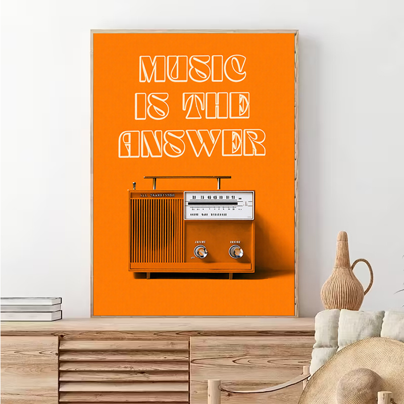 Audio Music Background - Quadro Decorativo de Parede com Rádio
