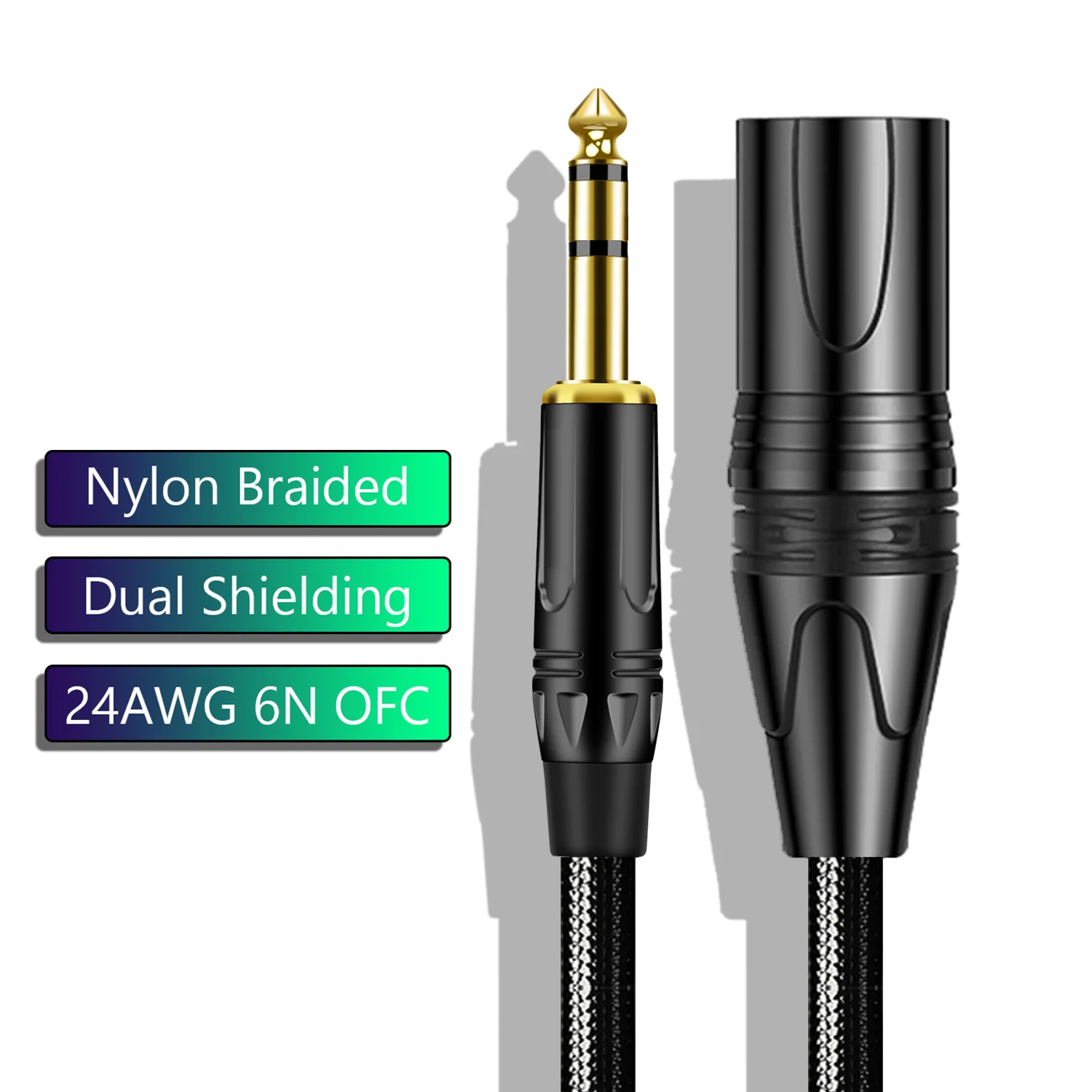 Audio Music Mixer - XLR macho para cabo balanceado masculino,
