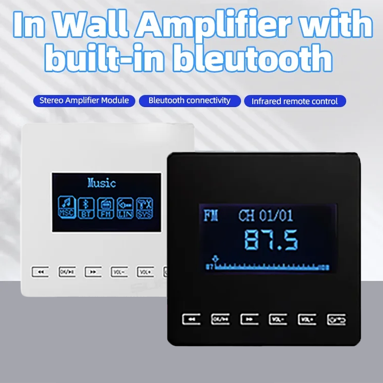 Audio Music Store - Mini amplificador bluetooth, montagem na parede,