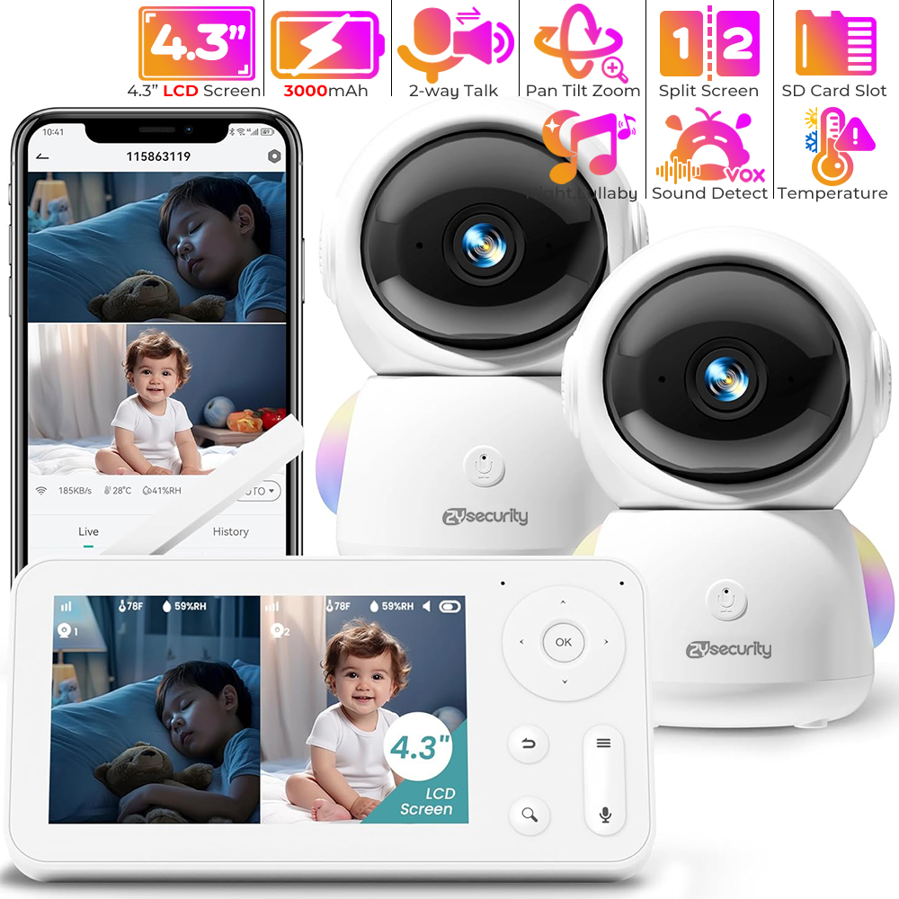Audio Music App - Monitor de bebê 2K com 2