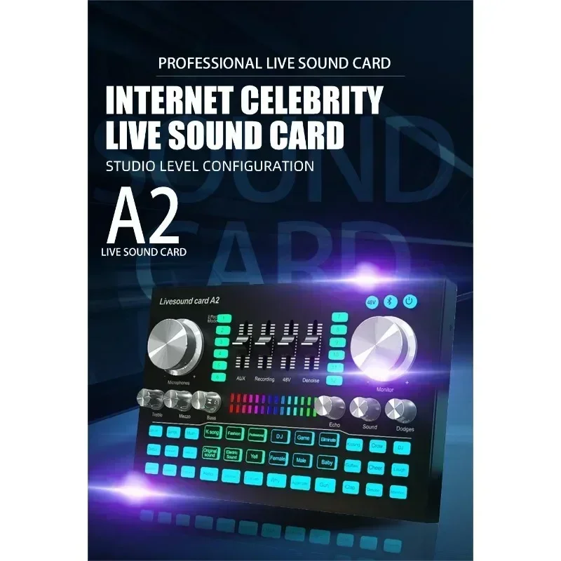 A2 placa de som ao vivo placa  - Audio Music Mixer avaliação e preço