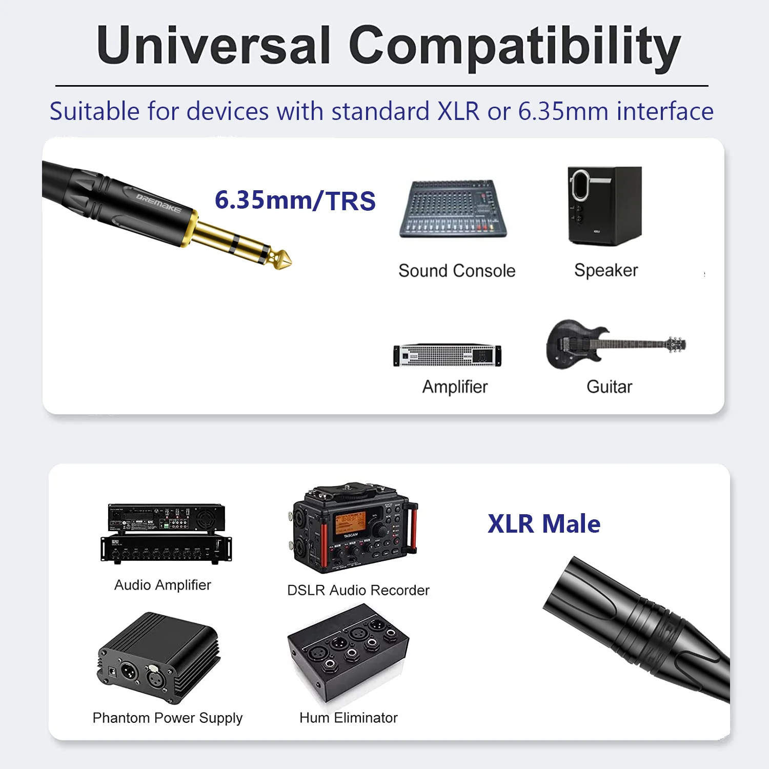 XLR macho para cabo balanceado - Audio Music Mixer avaliação e preço