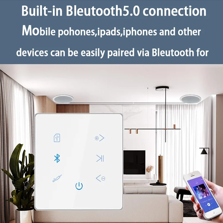 Amplificador de parede bluetoo - Audio Music Background avaliação e preço